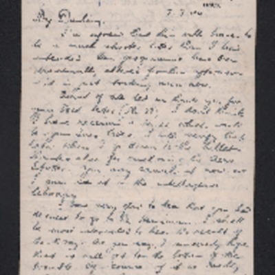 Letter to his wife from Herbert Gray